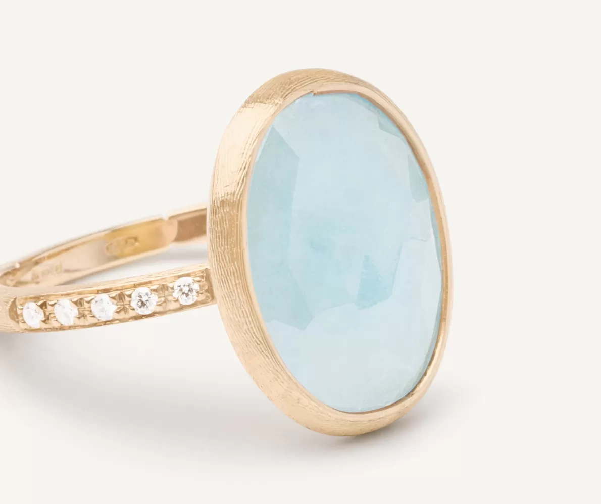 Clearance Marco Bicego 18Kt Yellow Gold Aquamarine And Diamond Ring