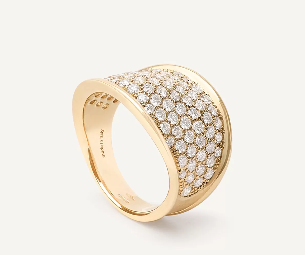 New Marco Bicego 18Kt Yellow Gold Band Ring With Diamonds