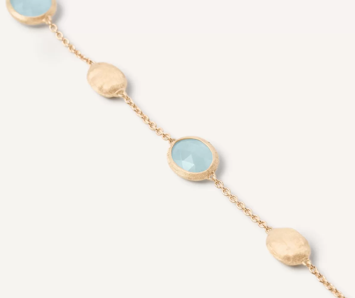 Best Marco Bicego 18Kt Yellow Gold Bracelet With Oval Elements And Aquamarine