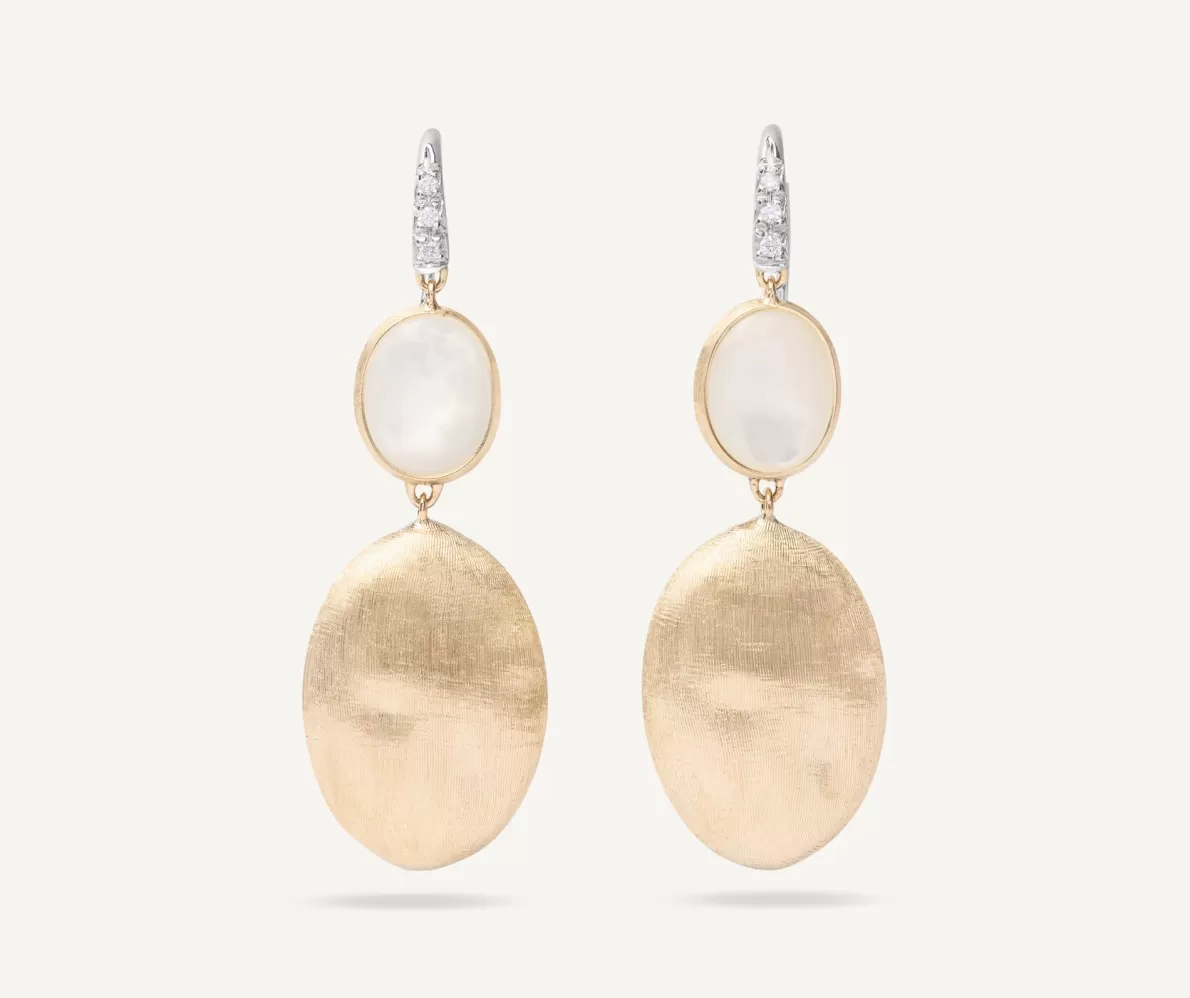 Cheap Marco Bicego 18Kt Yellow Gold Earrings With Mother-Of-Pearl And Diamond Hook