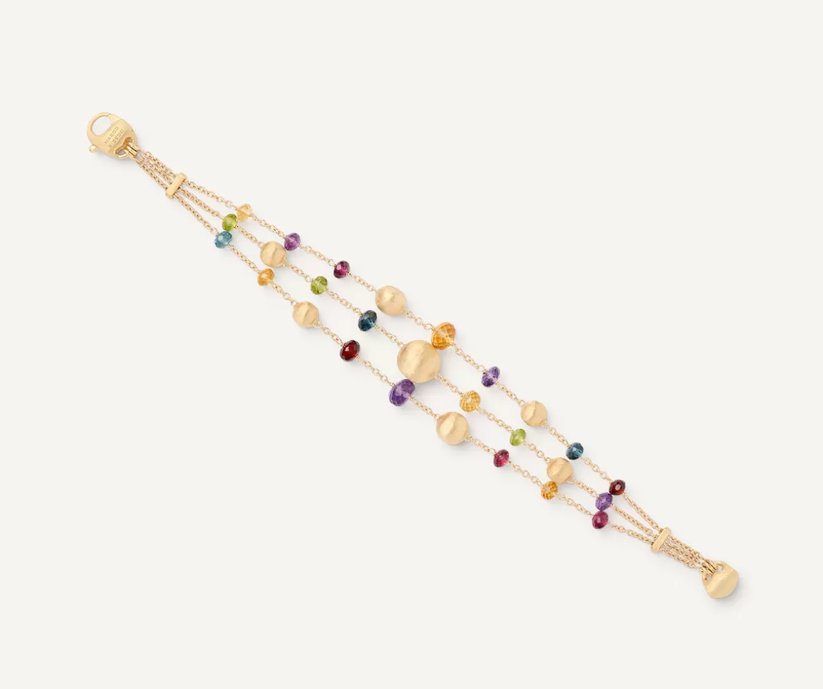 Discount Marco Bicego 18Kt Yellow Gold Mixed Gemstone Three-Strand Bracelet