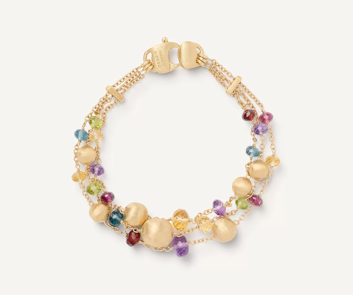 Discount Marco Bicego 18Kt Yellow Gold Mixed Gemstone Three-Strand Bracelet