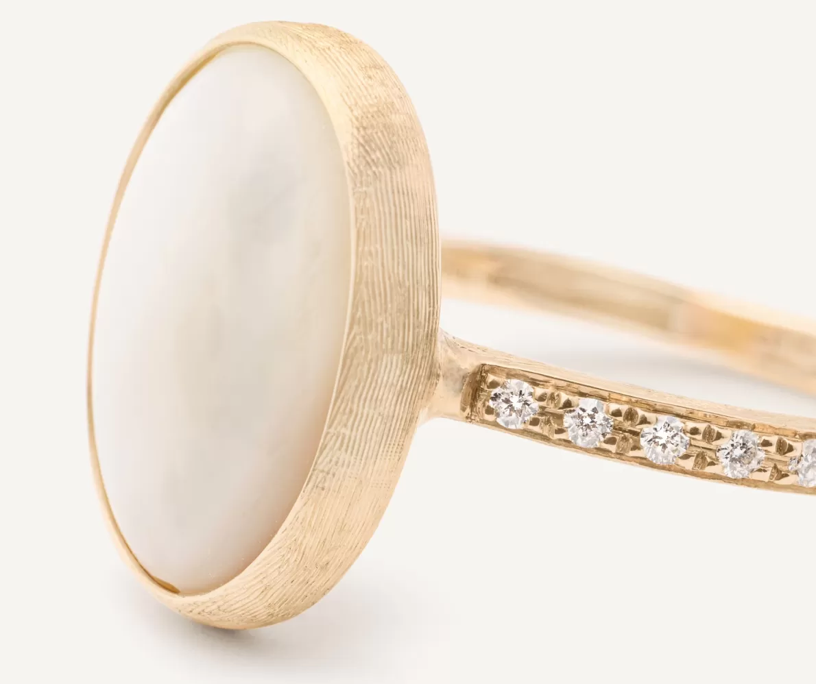 Fashion Marco Bicego 18Kt Yellow Gold Mother-Of-Pearl And Diamond Ring