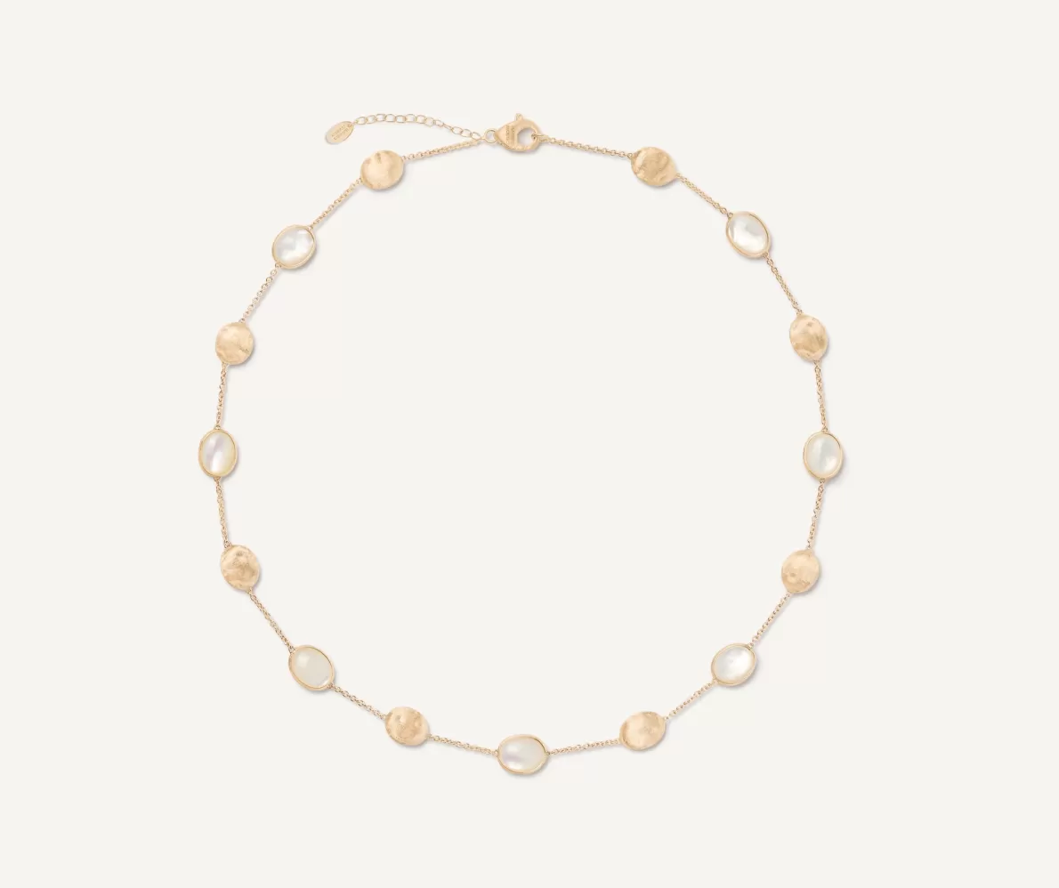 Best Sale Marco Bicego 18Kt Yellow Gold Necklace With Oval Elements And Mother-Of-Pearl