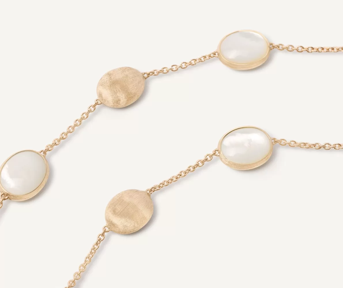 Best Sale Marco Bicego 18Kt Yellow Gold Necklace With Oval Elements And Mother-Of-Pearl