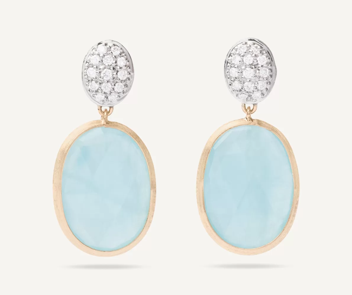 Cheap Marco Bicego 18Kt Yellow Gold Pendant Earring With Aquamarines