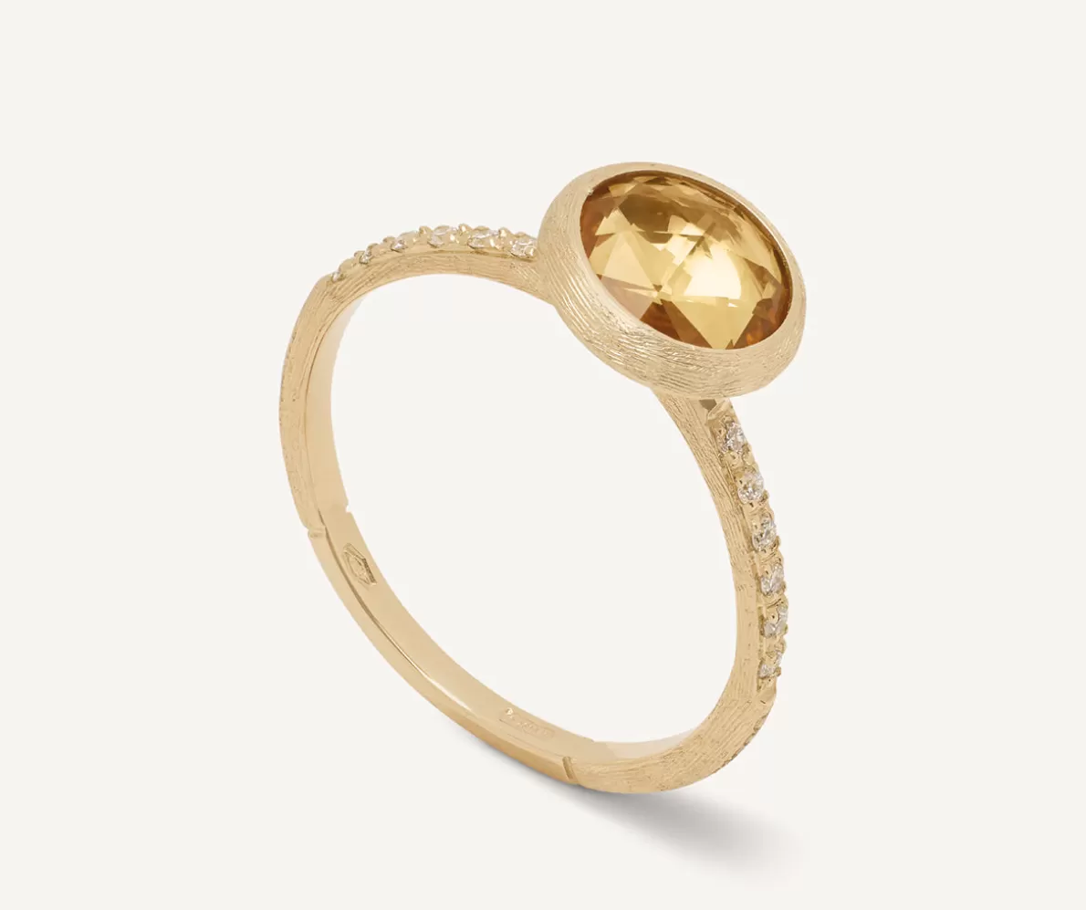 Flash Sale Marco Bicego 18Kt Yellow Gold Ring With Citrine Quartz And Diamonds