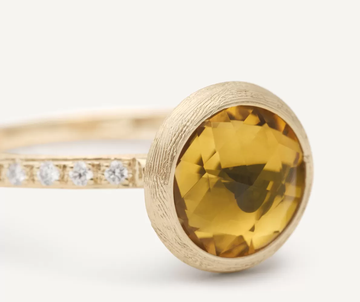 Flash Sale Marco Bicego 18Kt Yellow Gold Ring With Citrine Quartz And Diamonds