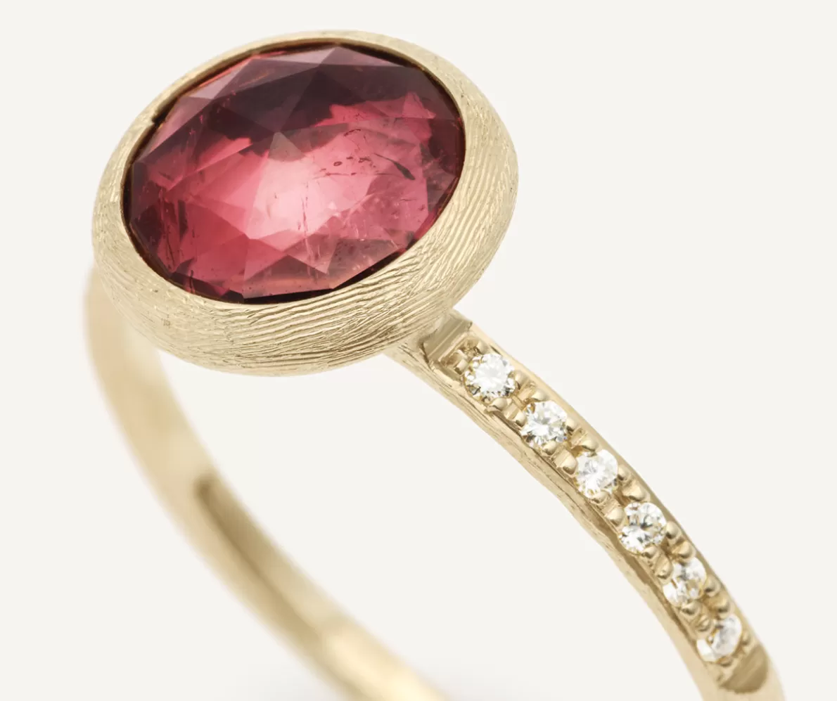 Flash Sale Marco Bicego 18Kt Yellow Gold Ring With Pink Tourmaline And Diamonds