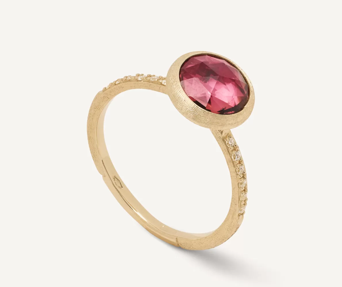 Flash Sale Marco Bicego 18Kt Yellow Gold Ring With Pink Tourmaline And Diamonds