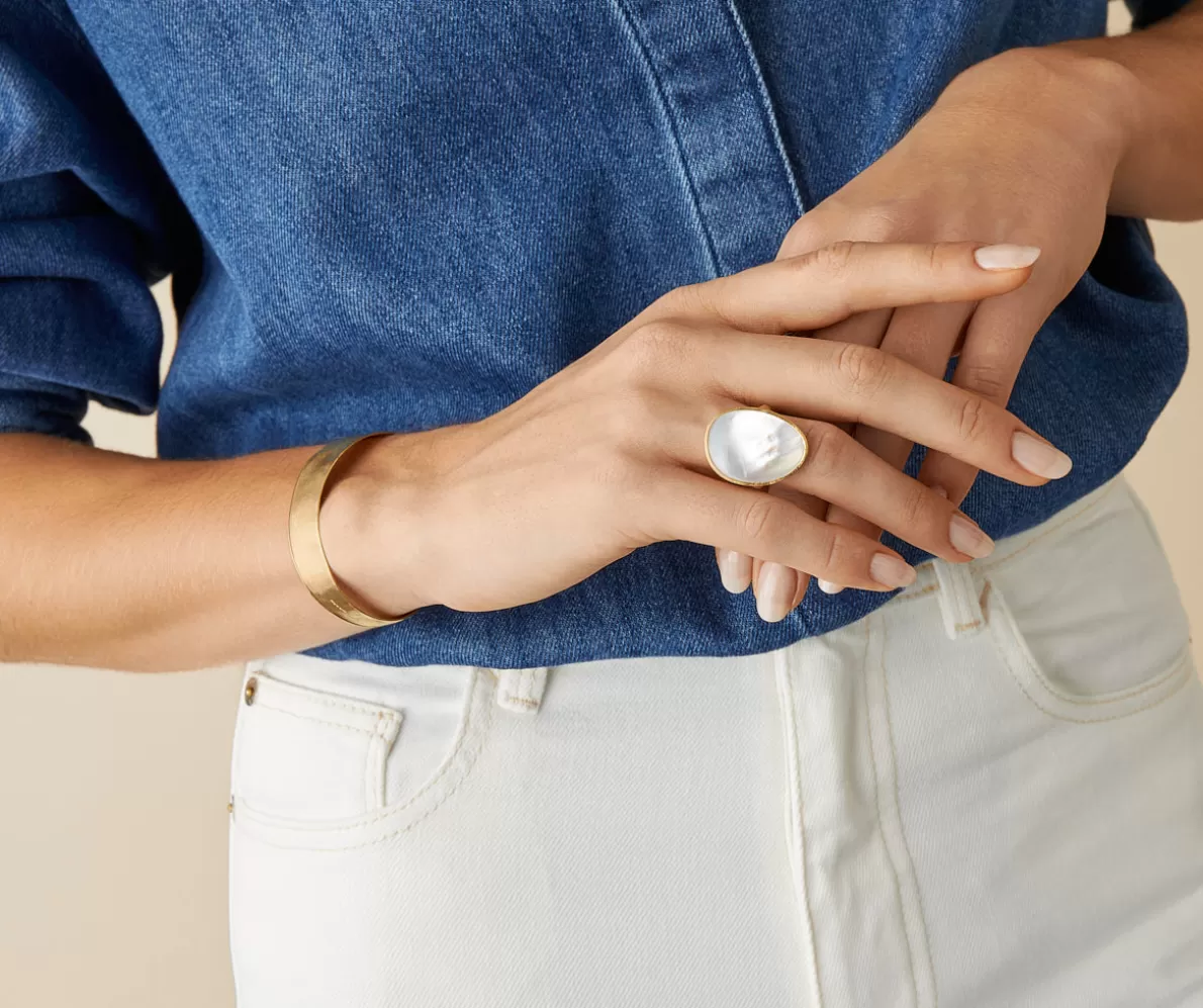 New Marco Bicego Cocktail Ring With White, Lunaria Mother Of Pearl