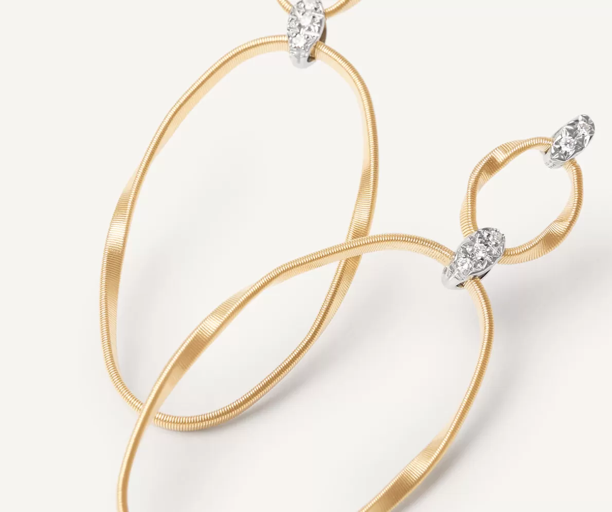 Best Sale Marco Bicego Doppelter Hakenohrring Aus Gold Mit Diamanten