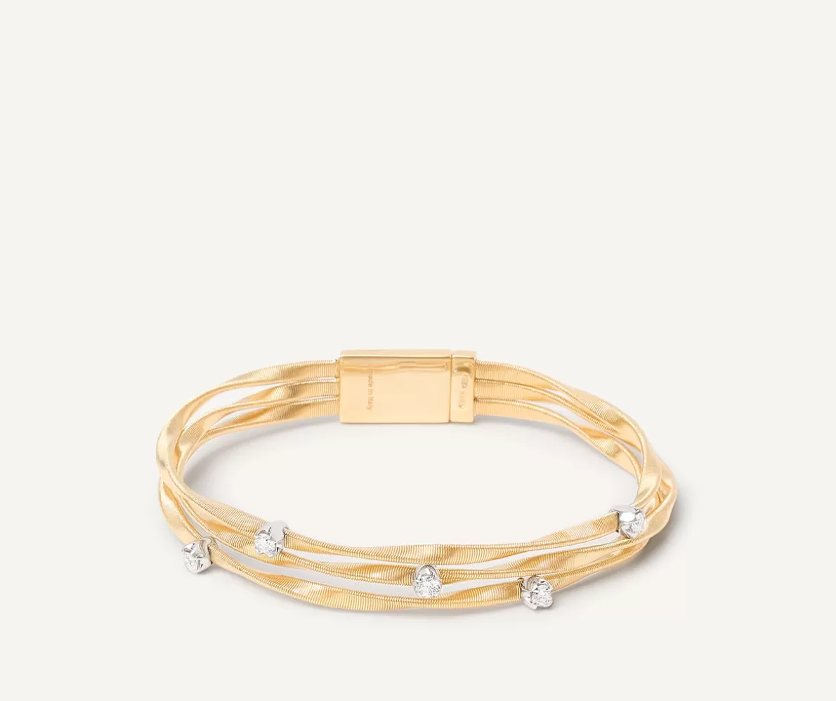 Cheap Marco Bicego Dreireihiger Armreif Aus Gold Mit Diamanten