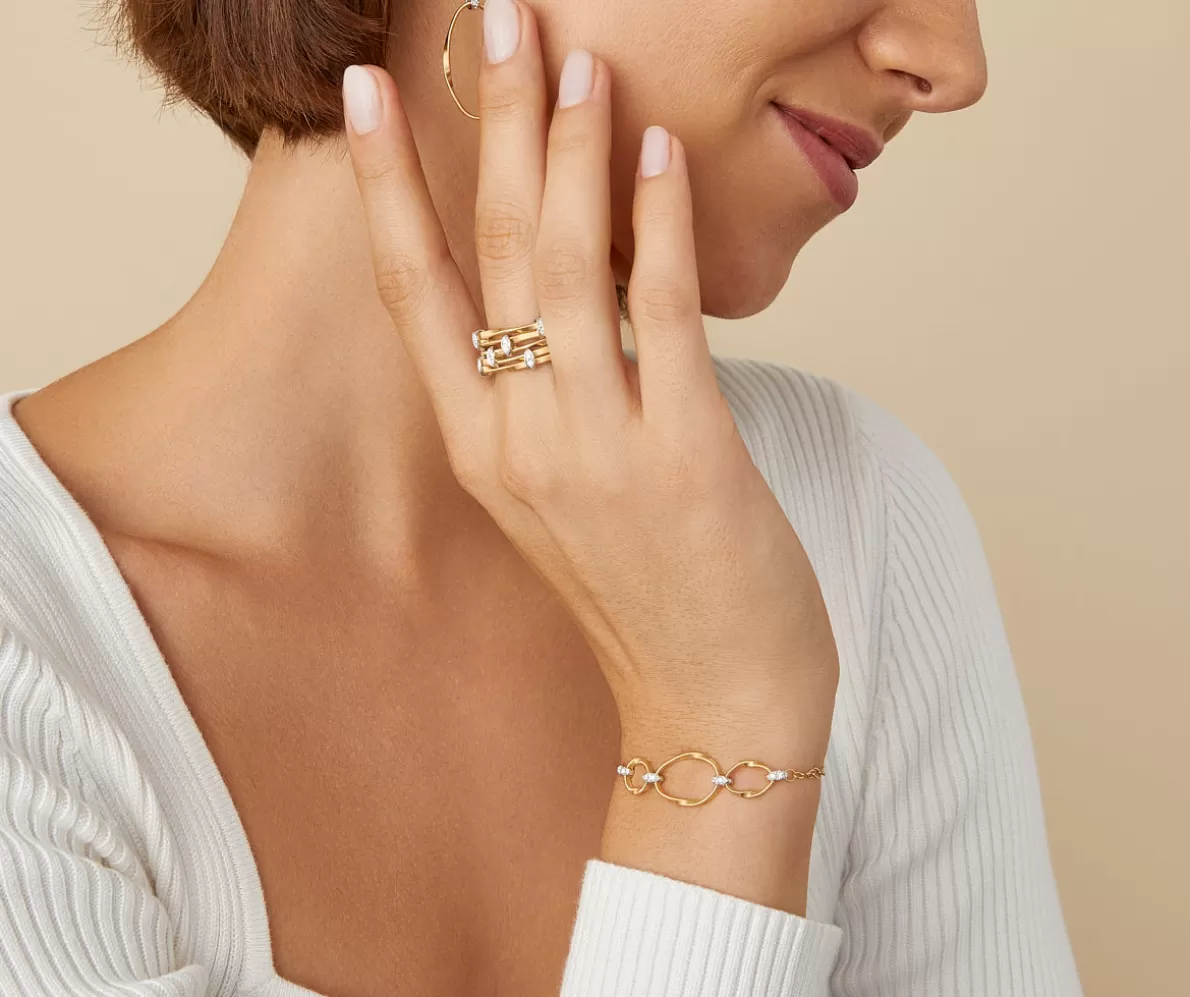 Store Marco Bicego Funfreihiger Ring Aus Gold Mit Diamantpave