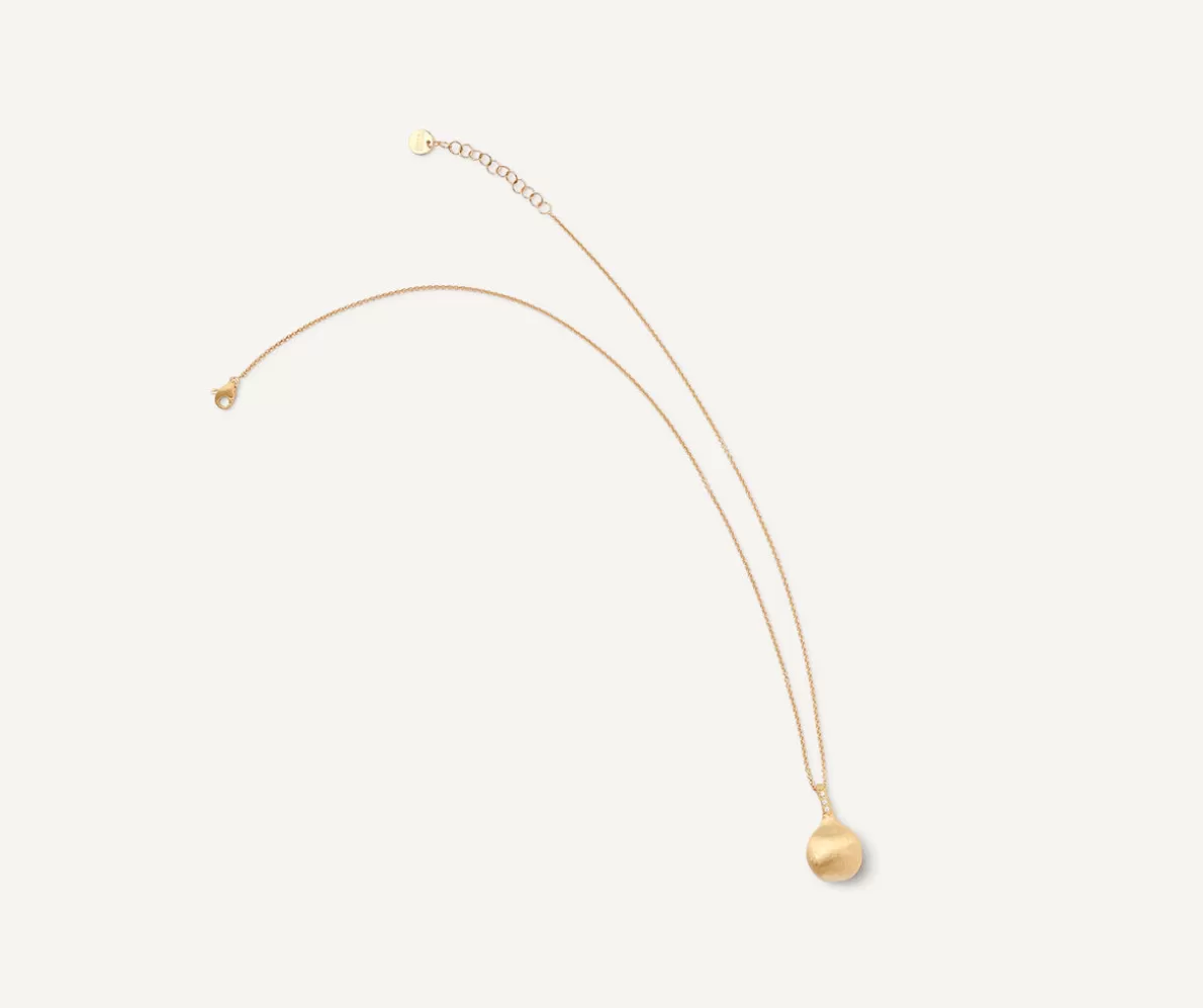 New Marco Bicego Kette Aus Gold Mit Anhanger Aus Diamanten Und Goldkugel