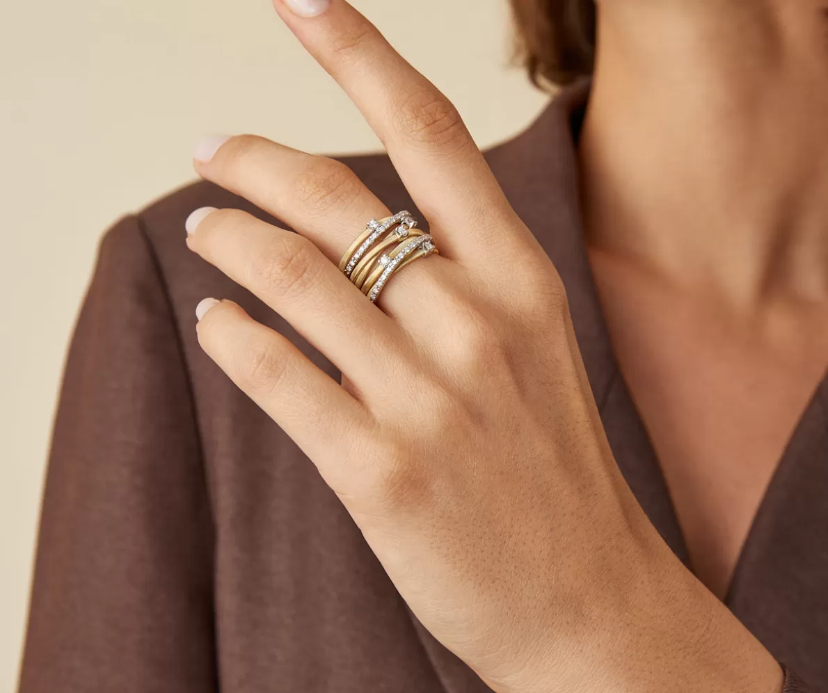 Online Marco Bicego Siebenreihiger Ring Aus Gold Mit Diamanten